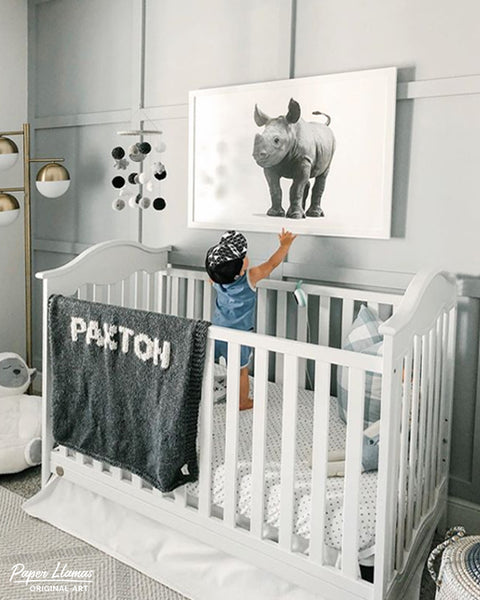 Baby Rhino Printable  - baby nursery art from Paper Llamas