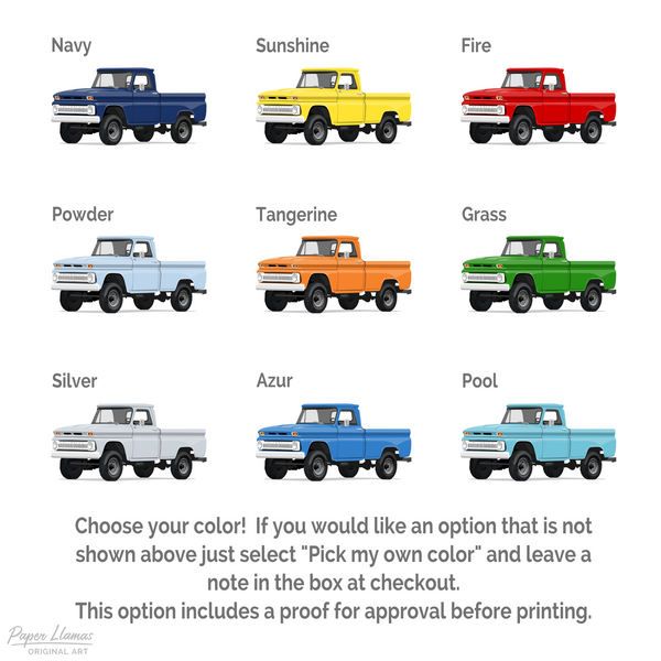 GMC Pickup  - baby nursery art from Paper Llamas