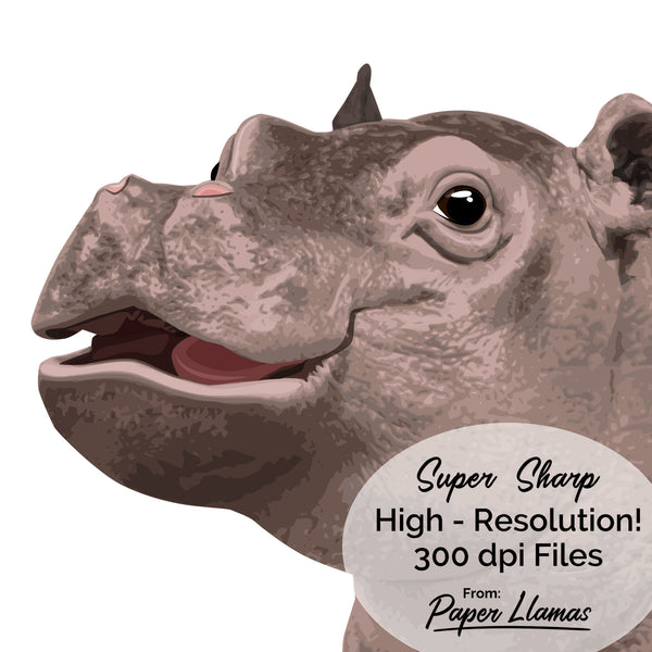 Baby Hippo Printable  - baby nursery art from Paper Llamas