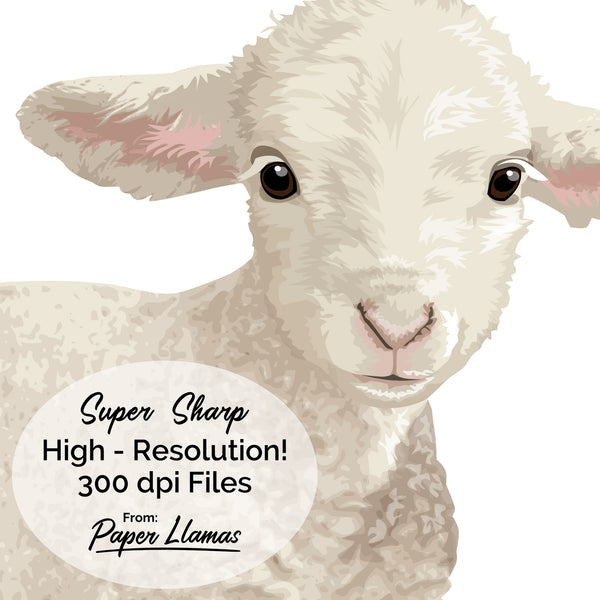 Baby Lamb Printable  - baby nursery art from Paper Llamas