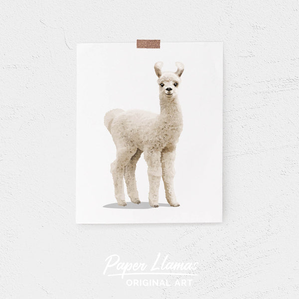 Baby Llama Printable  - baby nursery art from Paper Llamas