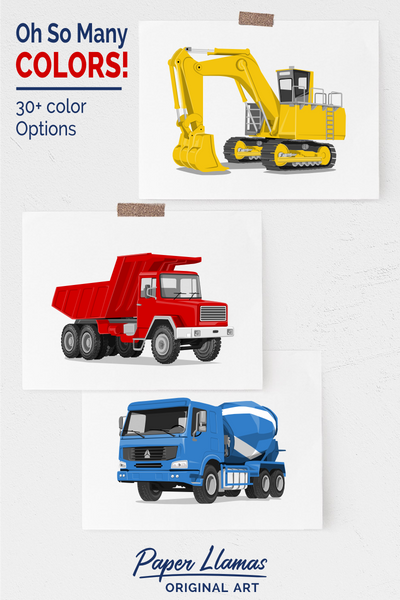 Cement Truck Printable  - baby nursery art from Paper Llamas