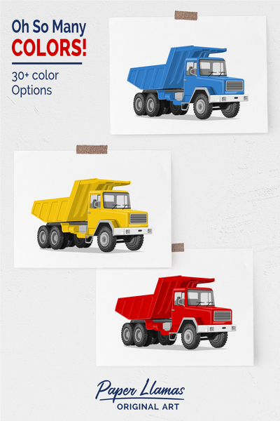 Dump Truck  - baby nursery art from Paper Llamas