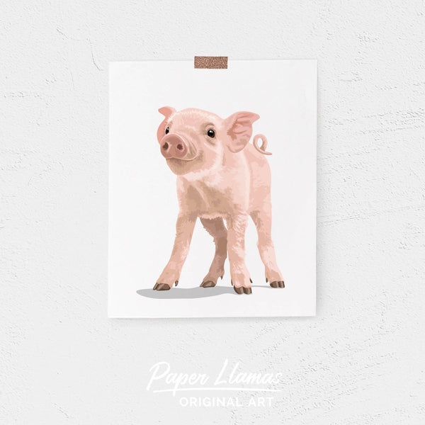 Baby Pig Printable  - baby nursery art from Paper Llamas
