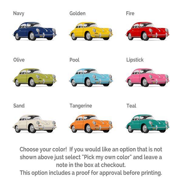 Porsche  - baby nursery art from Paper Llamas
