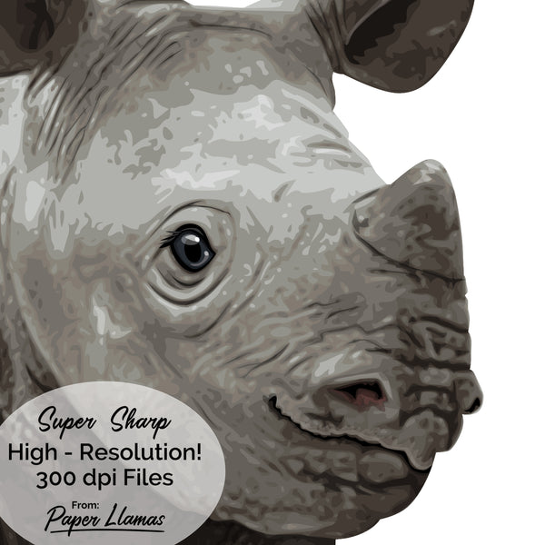 Baby Rhino Printable  - baby nursery art from Paper Llamas