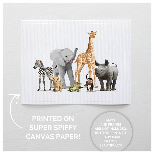 Safari Animal Parade  - baby nursery art from Paper Llamas