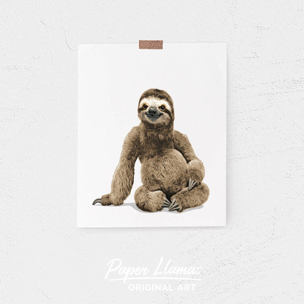 Baby Sloth Printable  - baby nursery art from Paper Llamas