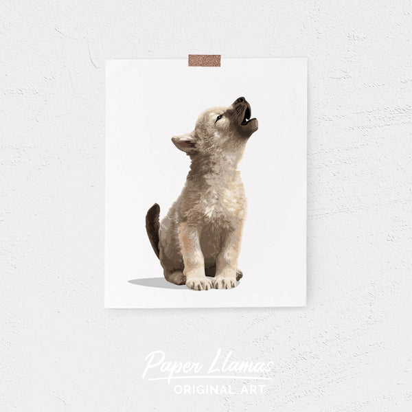 Baby Wolf Printable  - baby nursery art from Paper Llamas