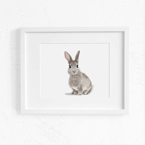 Landscape Baby Bunny  - woodland girl nursery artwork from Paper Llamas