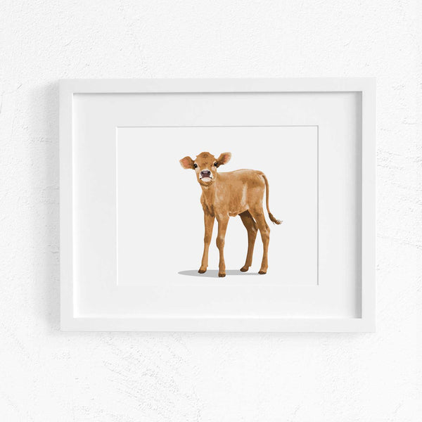 Farm Baby Cow print - baby farm animal nursery artwork from Paper Llamas