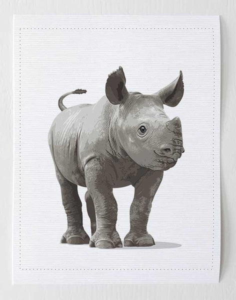 Baby Rhino  - baby nursery art from Paper Llamas