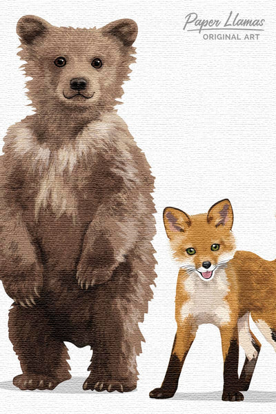 Woodland Animal Parade  - baby nursery art from Paper Llamas