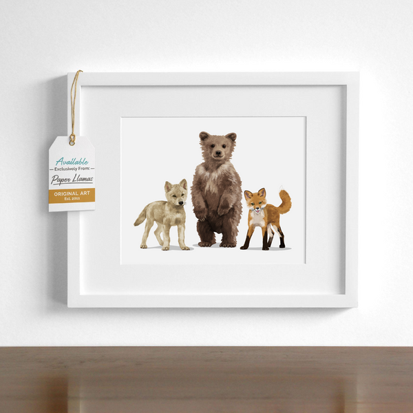 Bear and Friends  - baby nursery art from Paper Llamas