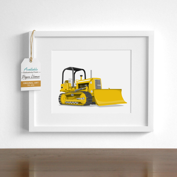 Bulldozer  - baby nursery art from Paper Llamas