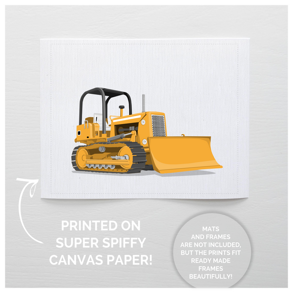 Bulldozer  - baby nursery art from Paper Llamas