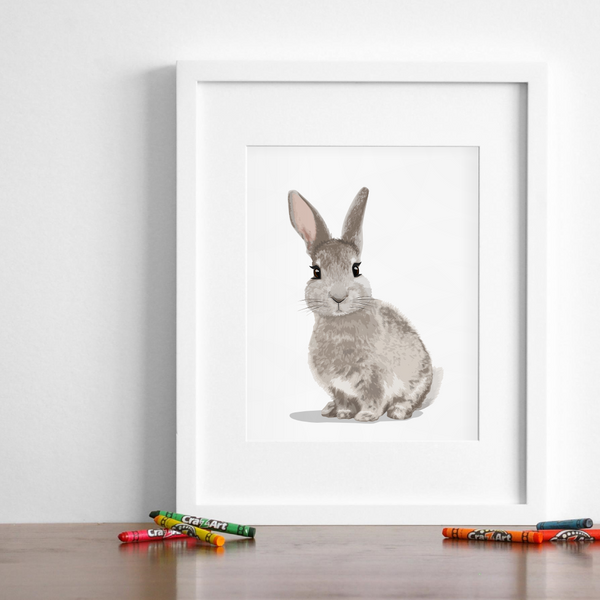 Baby Bunny woodland  Printable  - baby bunny instant download art from Paper Llamas