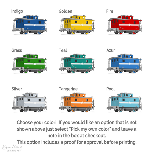 Caboose  - baby nursery art from Paper Llamas