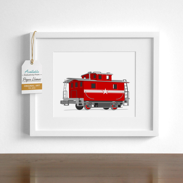 Caboose  - baby nursery art from Paper Llamas