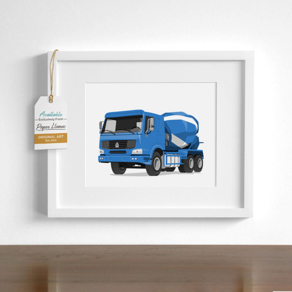 Cement Truck Printable  - baby nursery art from Paper Llamas