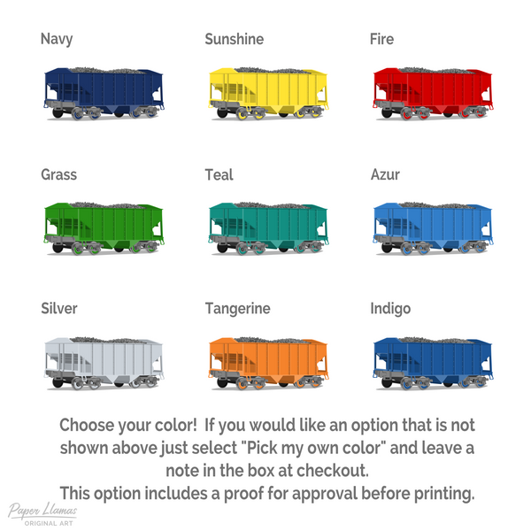 Coal Car  - baby nursery art from Paper Llamas