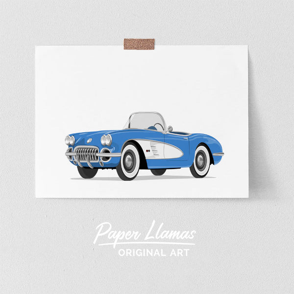 Corvette Printable  - baby nursery art from Paper Llamas