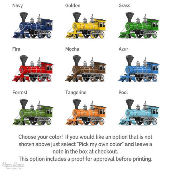 Steam Engine  - baby nursery art from Paper Llamas