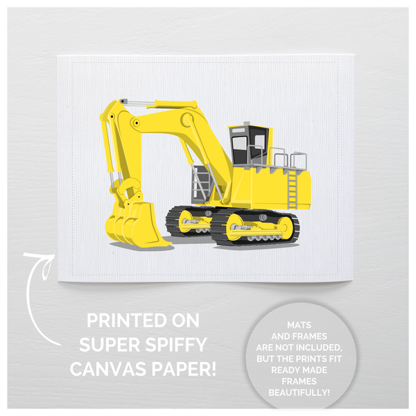Excavator  - baby nursery art from Paper Llamas
