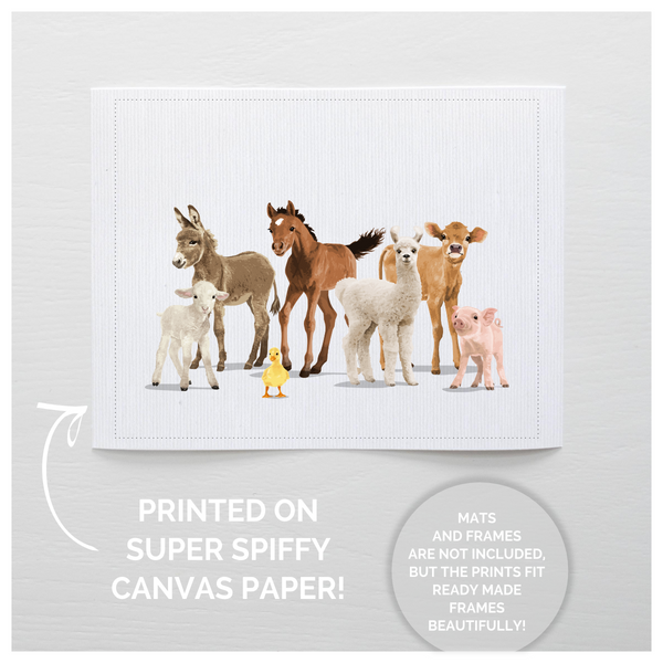 Farm Animal Parade  - baby nursery art from Paper Llamas
