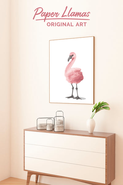 Baby Flamingo Printable  - baby nursery art from Paper Llamas