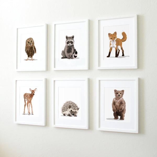 Baby Animals - Set of 6  - baby nursery art from Paper Llamas