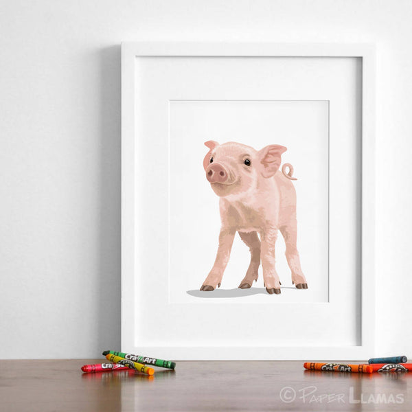 Baby Pig  - baby nursery art from Paper Llamas