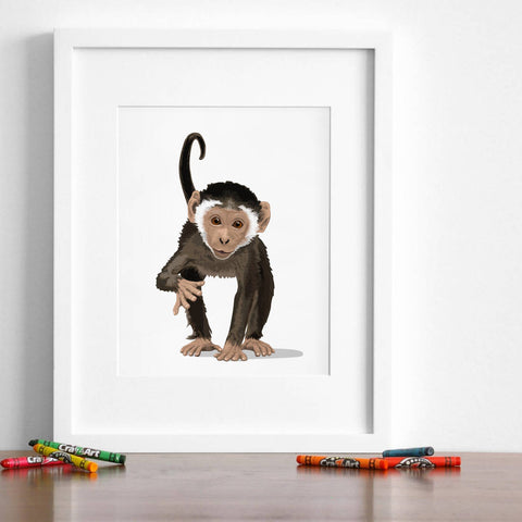 Baby Monkey  - baby nursery art from Paper Llamas