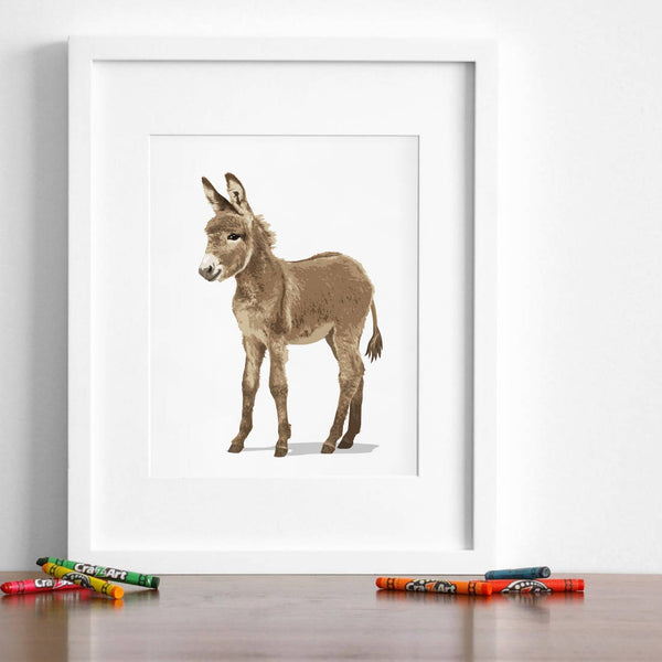 Baby Donkey  - baby nursery art from Paper Llamas