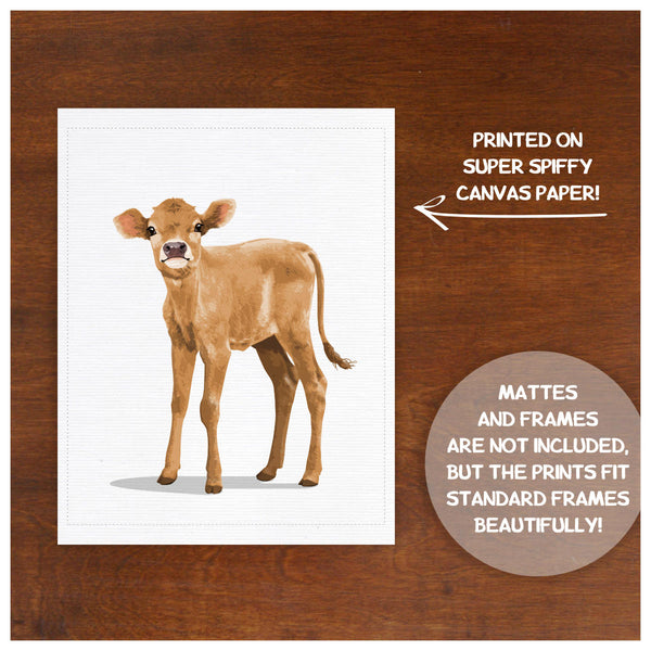 Baby Cow on canvas - baby room artwork from Paper Llamas