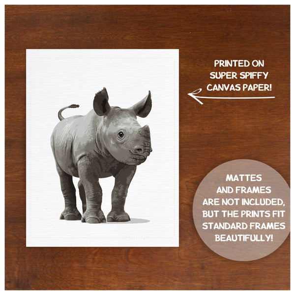 Baby Rhino  - baby nursery art from Paper Llamas