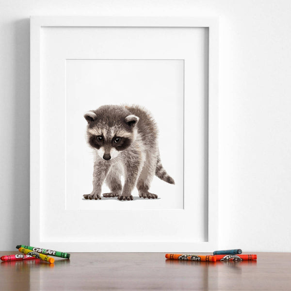 Baby Raccoon  - baby nursery art from Paper Llamas