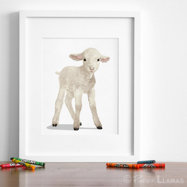 Baby Lamb Printable  - baby nursery art from Paper Llamas