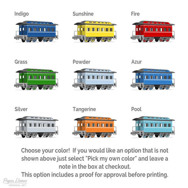 Passenger Car  - baby nursery art from Paper Llamas