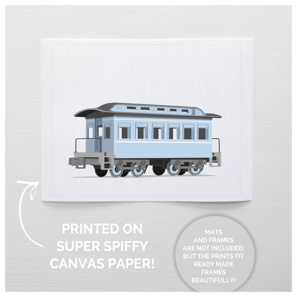 Passenger Car  - baby nursery art from Paper Llamas