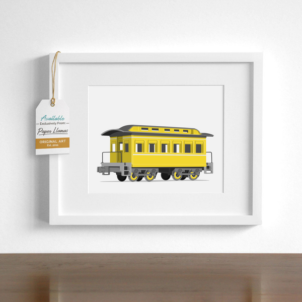 Passenger Car  - baby nursery art from Paper Llamas