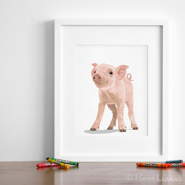 Baby Pig Printable  - baby nursery art from Paper Llamas