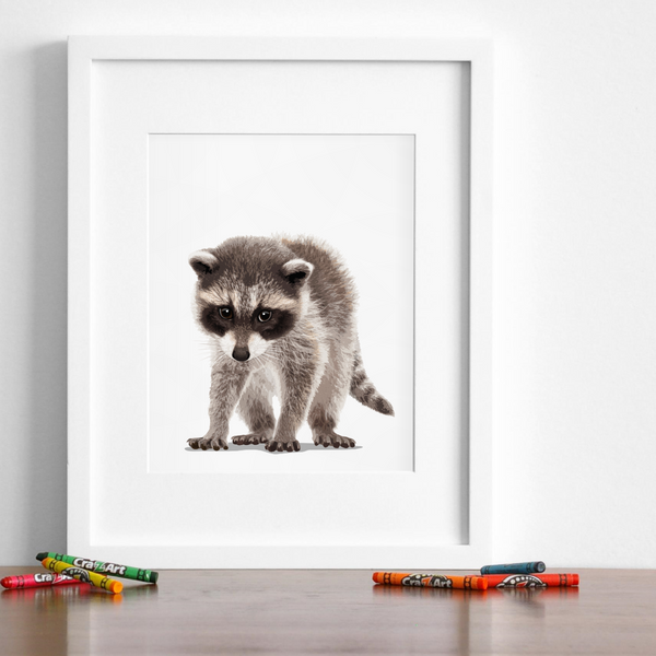 Baby Raccoon Printable  - baby nursery art from Paper Llamas