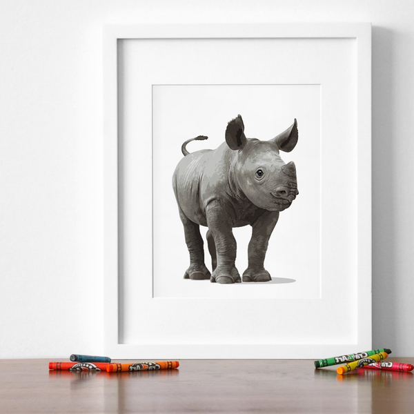 Baby Rhino Printable  - baby nursery art from Paper Llamas