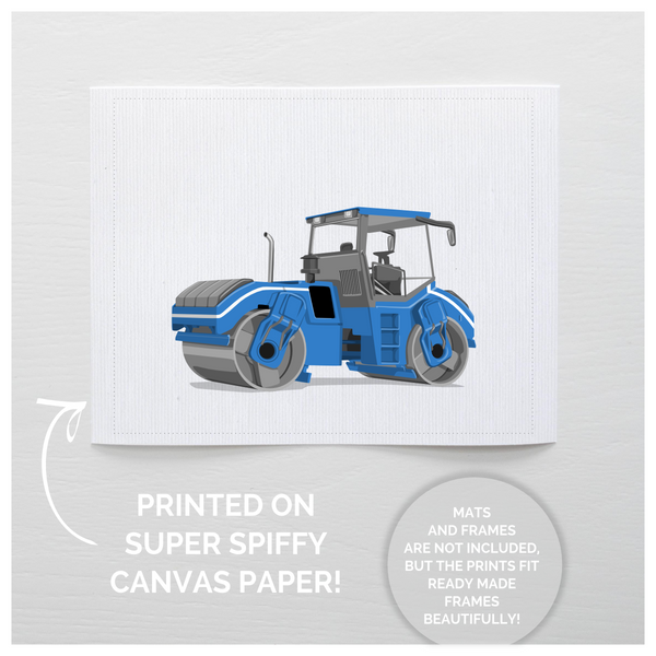 Road Roller  - baby nursery art from Paper Llamas