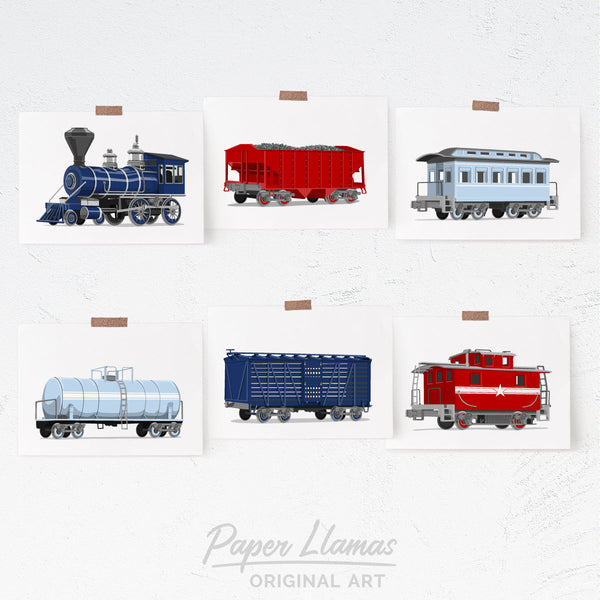 Passenger Car  - baby nursery art from Paper Llamas