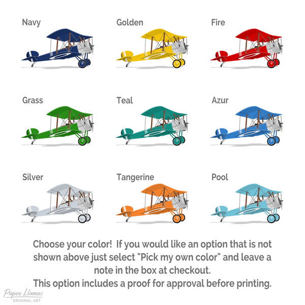 Sopwith Pup  - baby nursery art from Paper Llamas