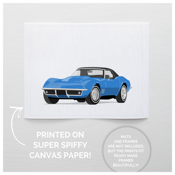 blue corvette - baby boy nursery artwork from Paper Llamas