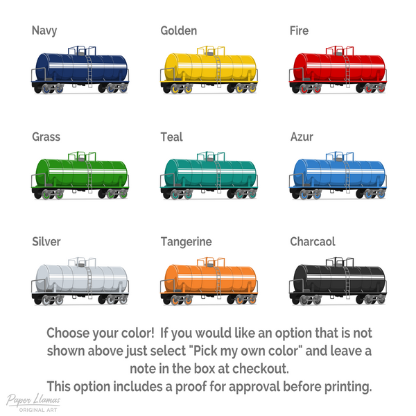 Tanker Car  - baby nursery art from Paper Llamas