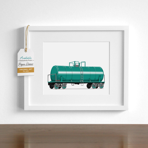 Tanker Car  - baby nursery art from Paper Llamas
